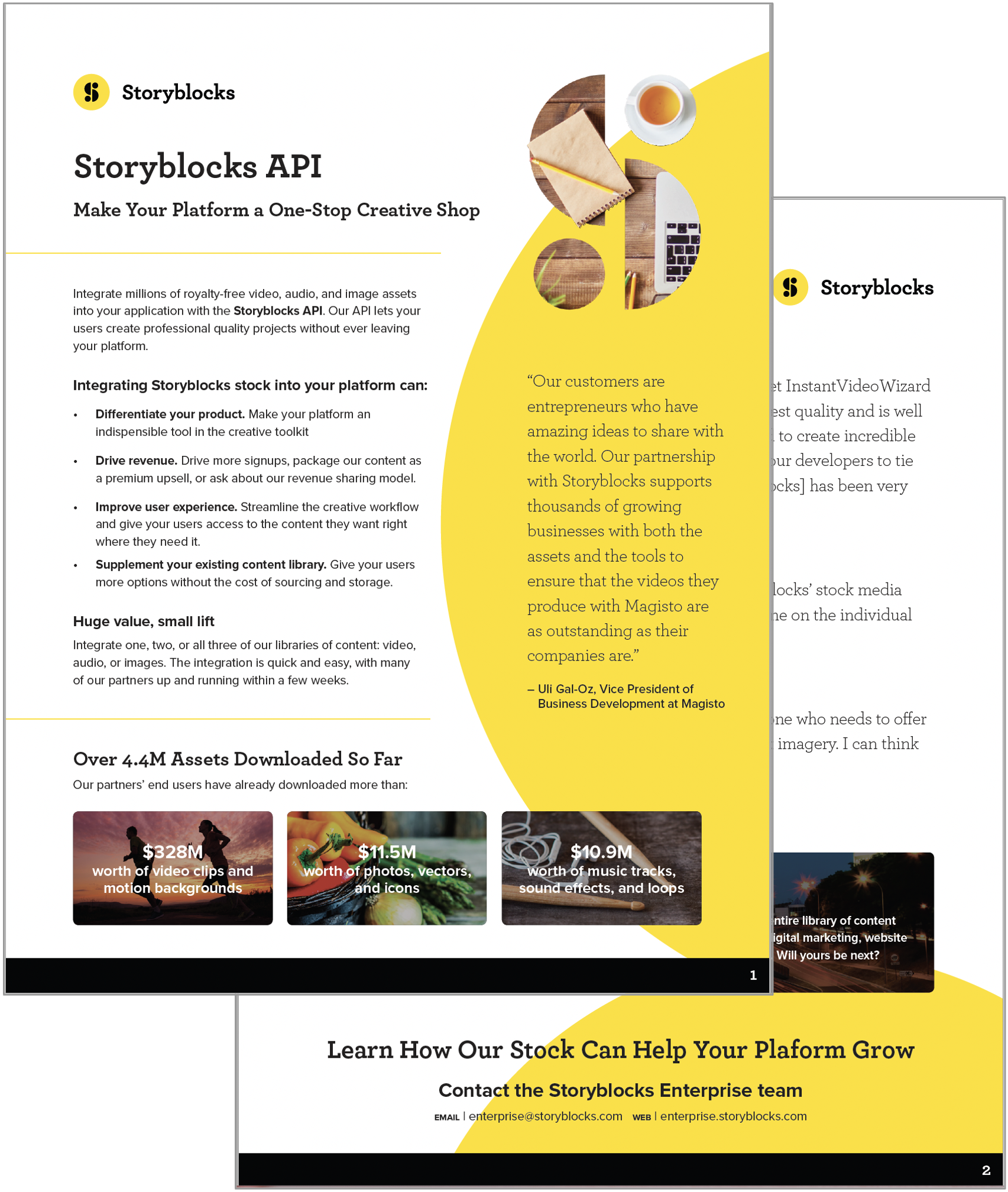 Storyblocks API Brochure